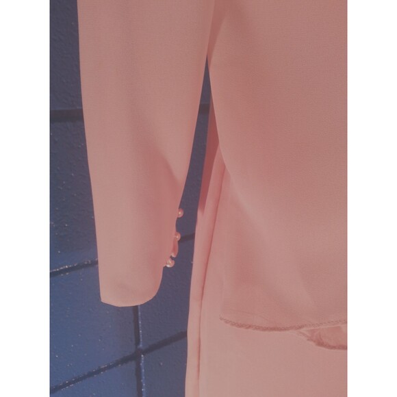 Tiered Boat Neck Chiffon Sleeve Mother of the Bride Dress Elegant Modest S 5 6 - Picture 7 of 10